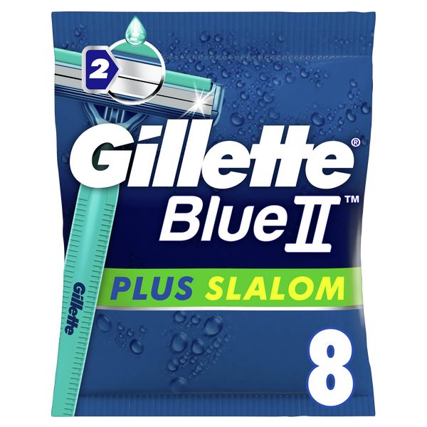 Gillette Men's Blue Ii Plus Slalom Disposable Razors X 8