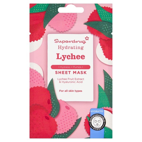 Superdrug Unisex Lychee And Hyaluronic Acid Sheet Mask