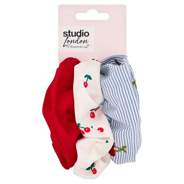 Superdrug Studio London Unisex Cherry Scrunchies 3 Pack