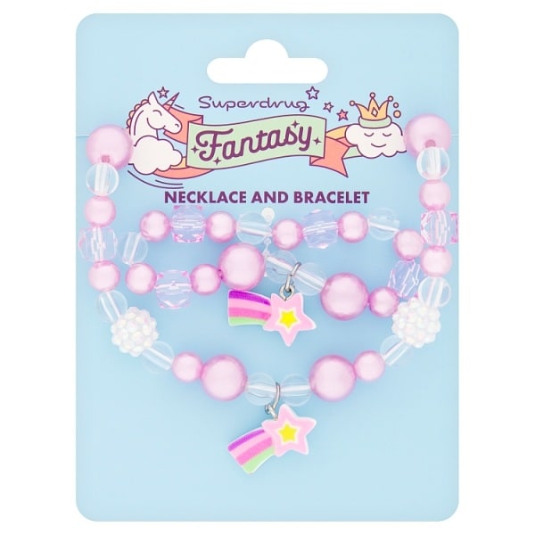 Fantasy Unisex Kids Beaded Shooting Star Necklace Braclet Set