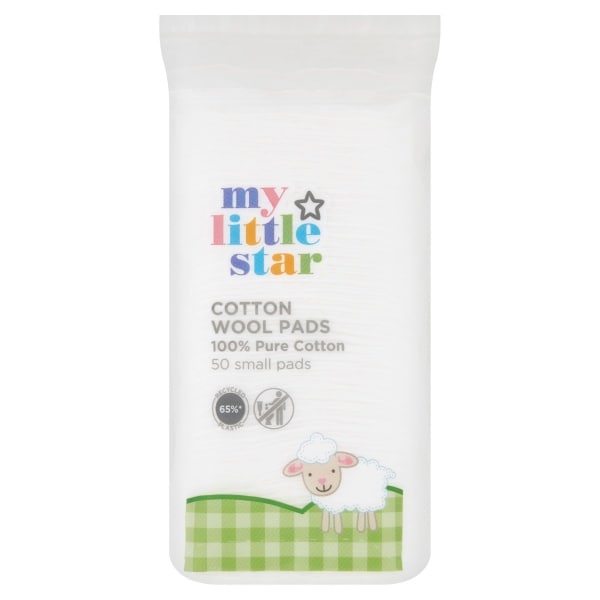 My Little Star 100% Pure Cotton Wool Pads - 50 Small Pads
