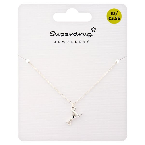 Superdrug Unisex Silver Tone Martini Necklace