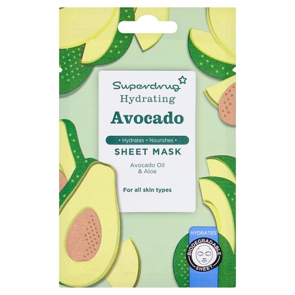 Superdrug Unisex Avocado And Hyaluronic Acid Sheet Mask