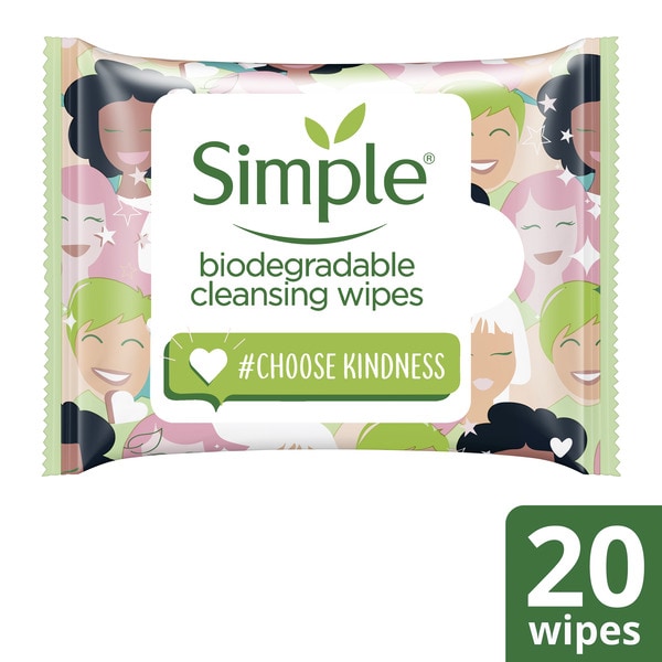Simple x Kindness Biodegradable Cleansing Face Wipes 20 PC