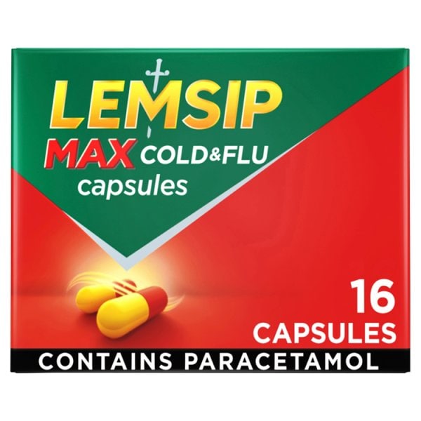 Lemsip Unisex Max Cold & Flu Lemon Sachets Paracetamol 16S