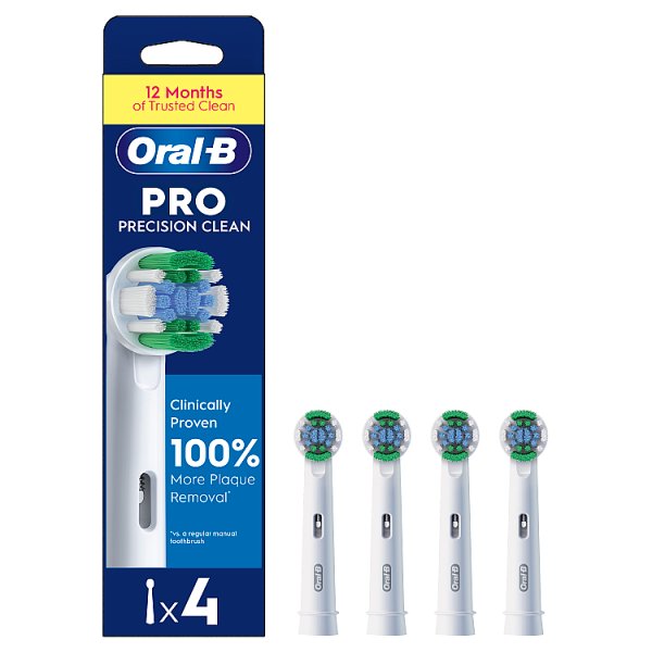Oral-B Unisex Green Pro Precision Clean Toothbrush Heads 4 Counts