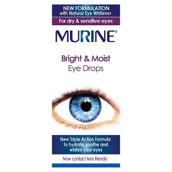 Murine Unisex White Bright & Moist Eye Drops 15Ml