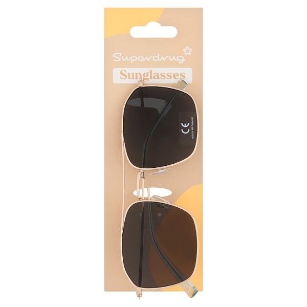 Superdrug Unisex Black Metal Aviator Sunglasses & Gold