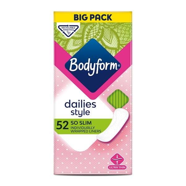 Bodyform Men's Dailies So Slim Panty Liners 52 Pack
