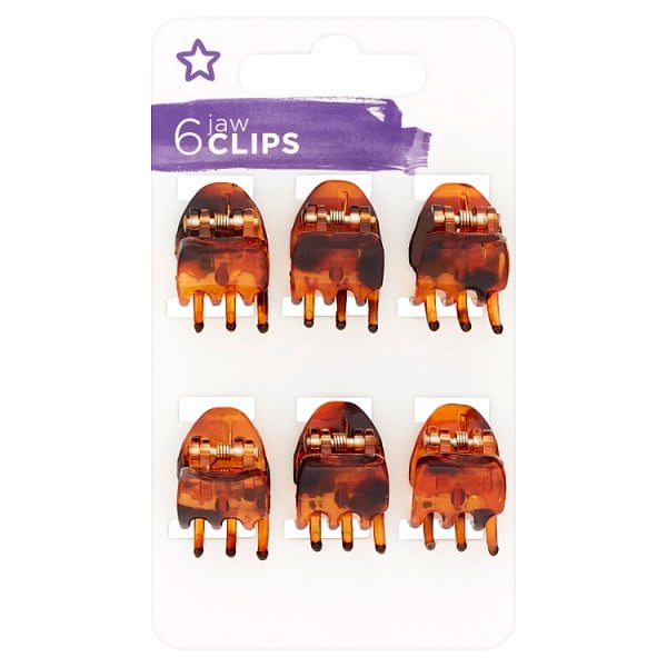 Superdrug Unisex Brown Mini Jaw Clips 6 Pack