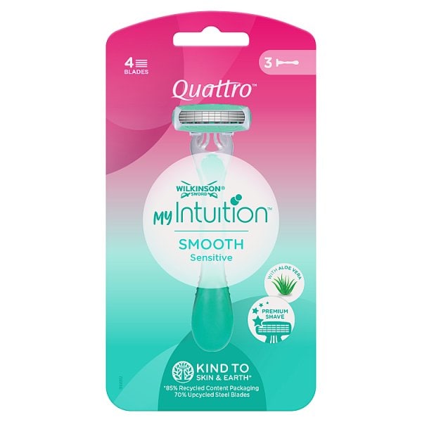 Wilkinson Sword Women's Myintuition Quattro Sensitive Comfort Disposable Razor 3Pk