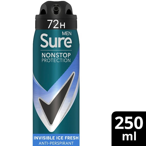 Sure Men's White Invisible Ice Fresh Anti-Perspirant Aerosol 250Ml