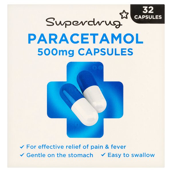Superdrug Unisex Paracetamol Capsules X 32