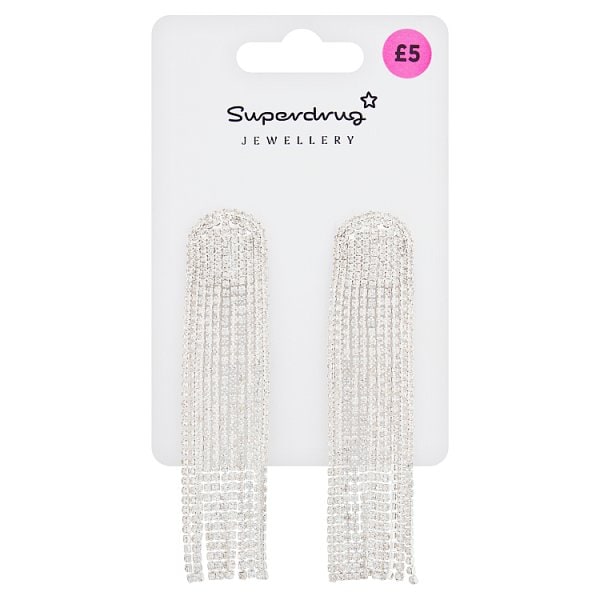 Superdrug Unisex Diamante Waterfall Statement Earrings