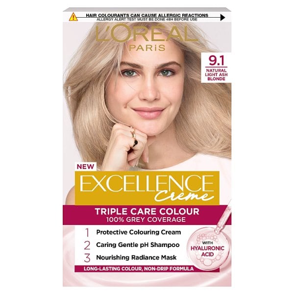 L'oréal Paris Unisex 9.1 Natural Light Ash Blonde L'oréal Excellence Crème 9.1 Natural Light Blonde