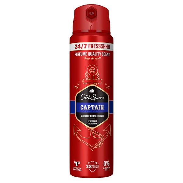 Old Spice Men's Deodorant Spray Captain 150Ml