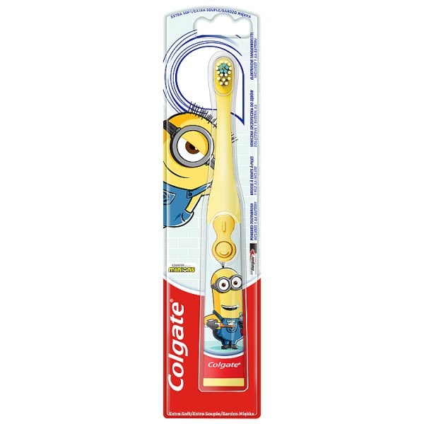 Colgate Unisex Kids Minions Kids Extra Soft Battery Toothbrush 3+ Years
