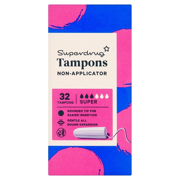 Superdrug Men's Super Non Applicator Tampons X 32