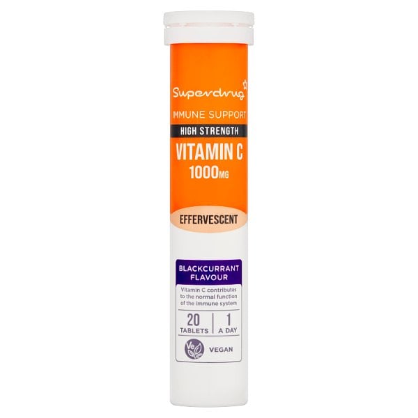 Superdrug Unisex Black High Strength Vitamin C 1000Mg Effervescent Current 20S