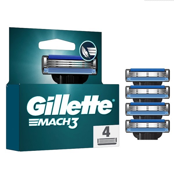 Gillette Men's Mach3 Razor Blade Refills 4 Count