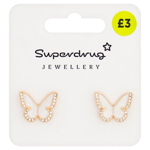 Superdrug Unisex Butterfly Pearlescent Earrings