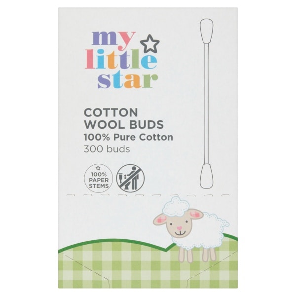 My Little Star Unisex Kids 100% Pure Cotton Wool - 300 Buds