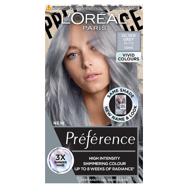 L'oréal Paris Unisex Silver Grey Preference Vivids Colorista Hair Dye 10.11
