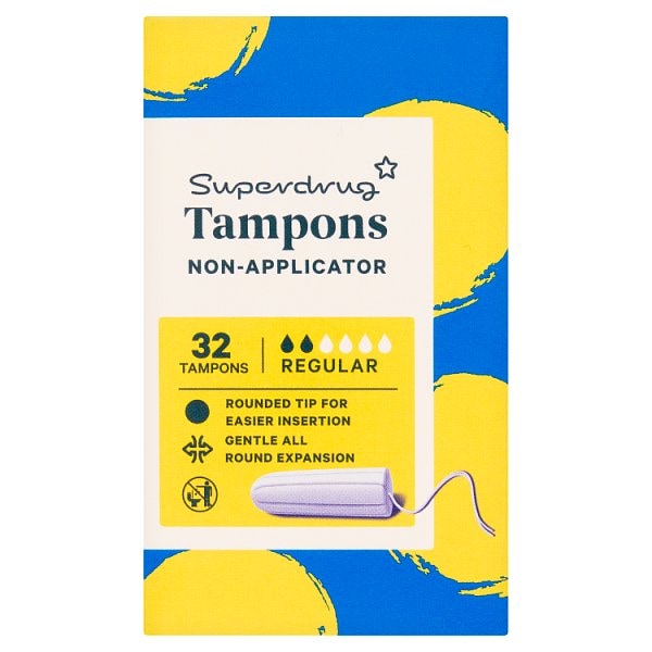 Superdrug Men's Regular Non Applicator Tampons X 32