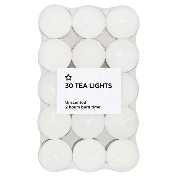 Superdrug Unisex Light Un-Fragranced Tea Candles